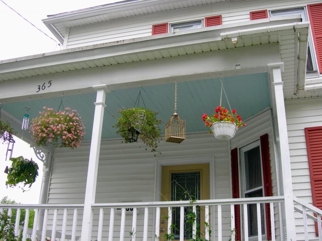 haint blue ceiling on porch