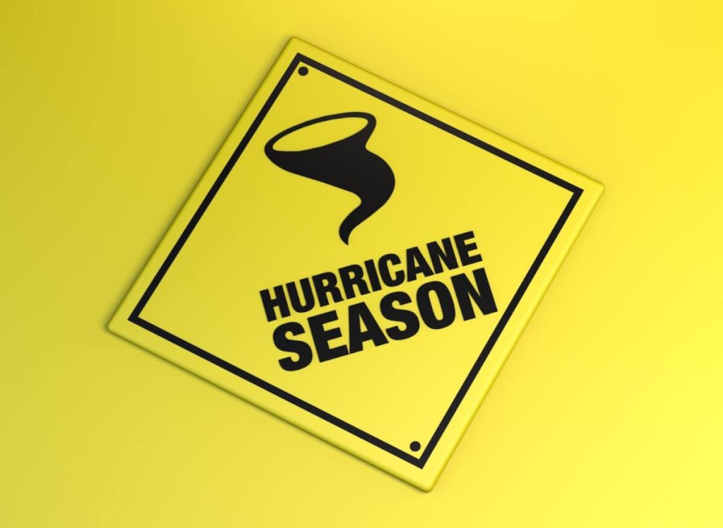 Yellow Hurricane Season Sign