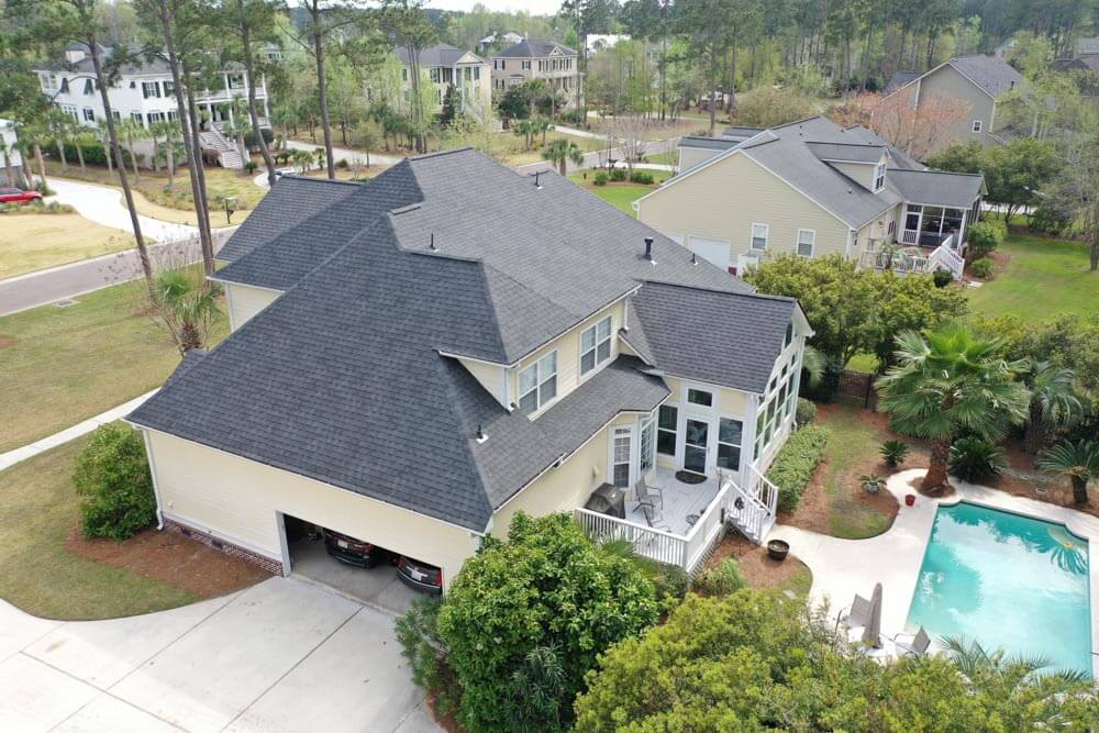 aerial view of shingle roof