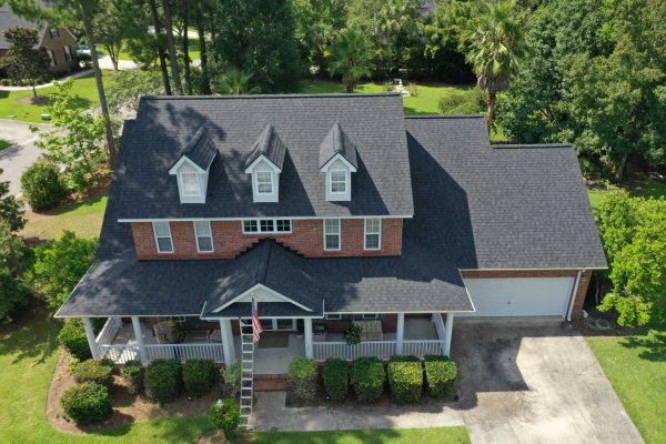 aerial view of shingle roof