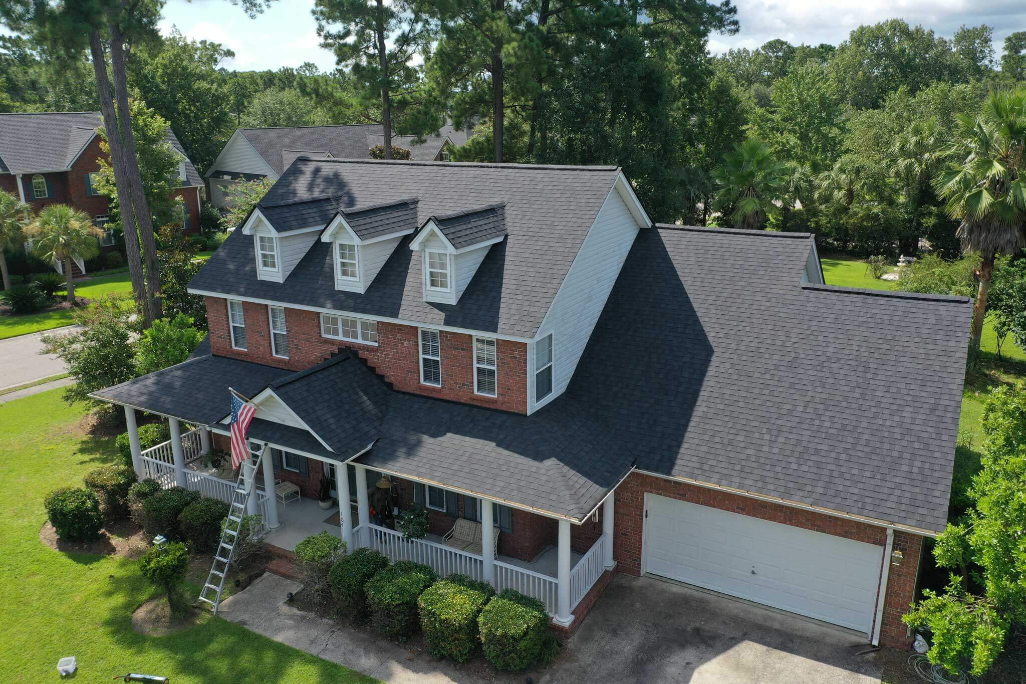 aerial view of shingle roof