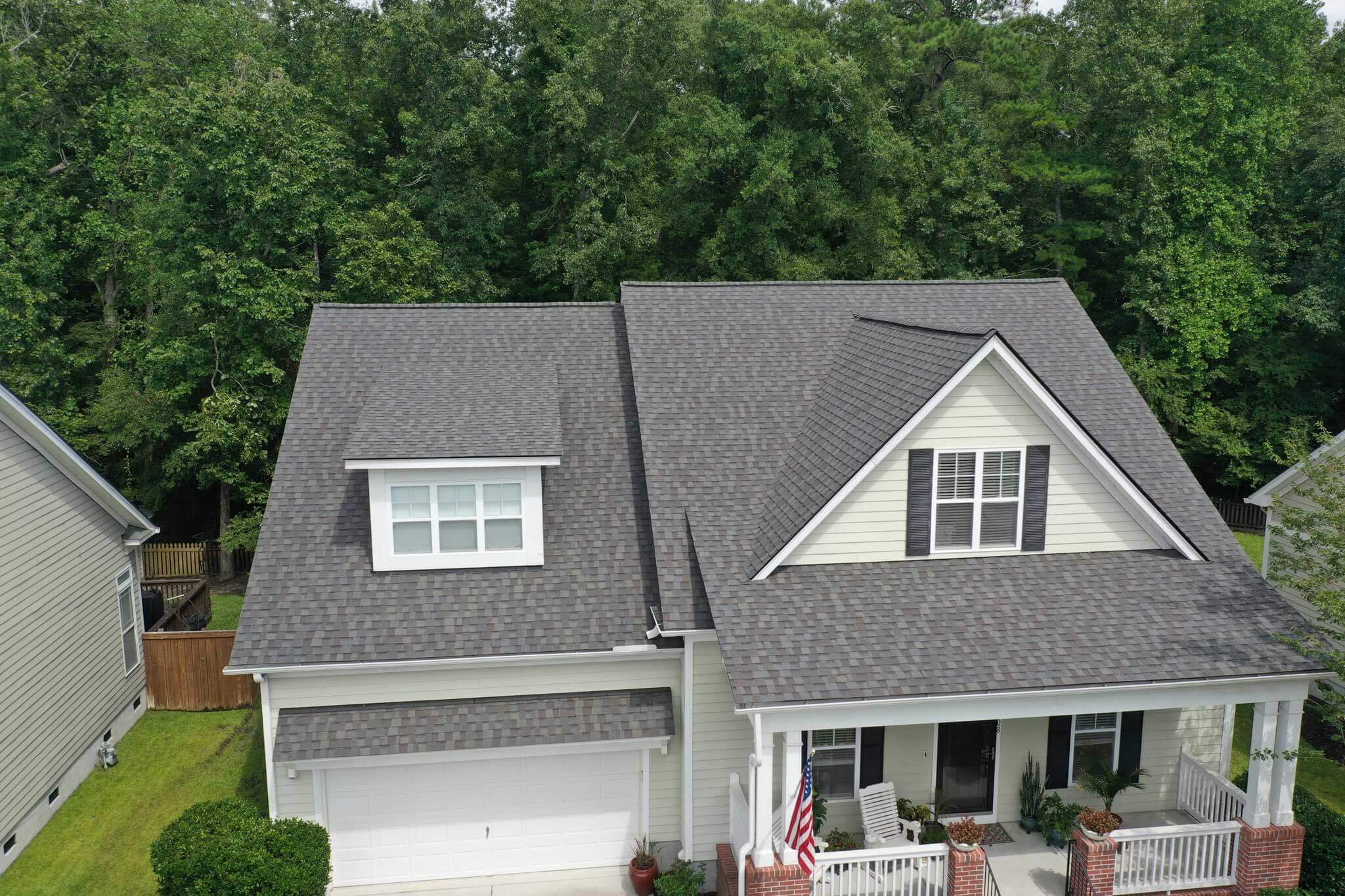 aerial view of shingle roof