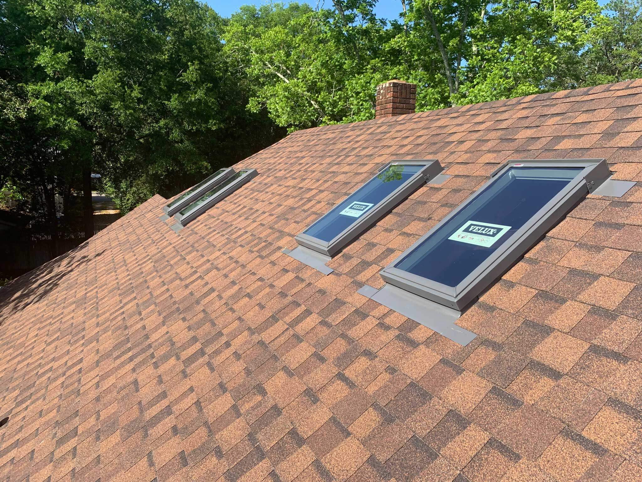 IMG-3150 new brown roof with skylights installed