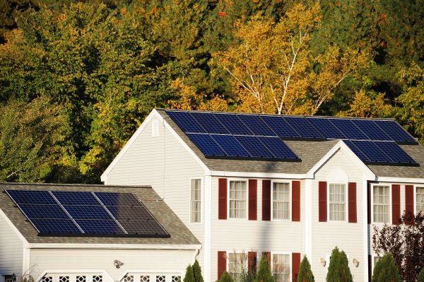 solar panels on residential home